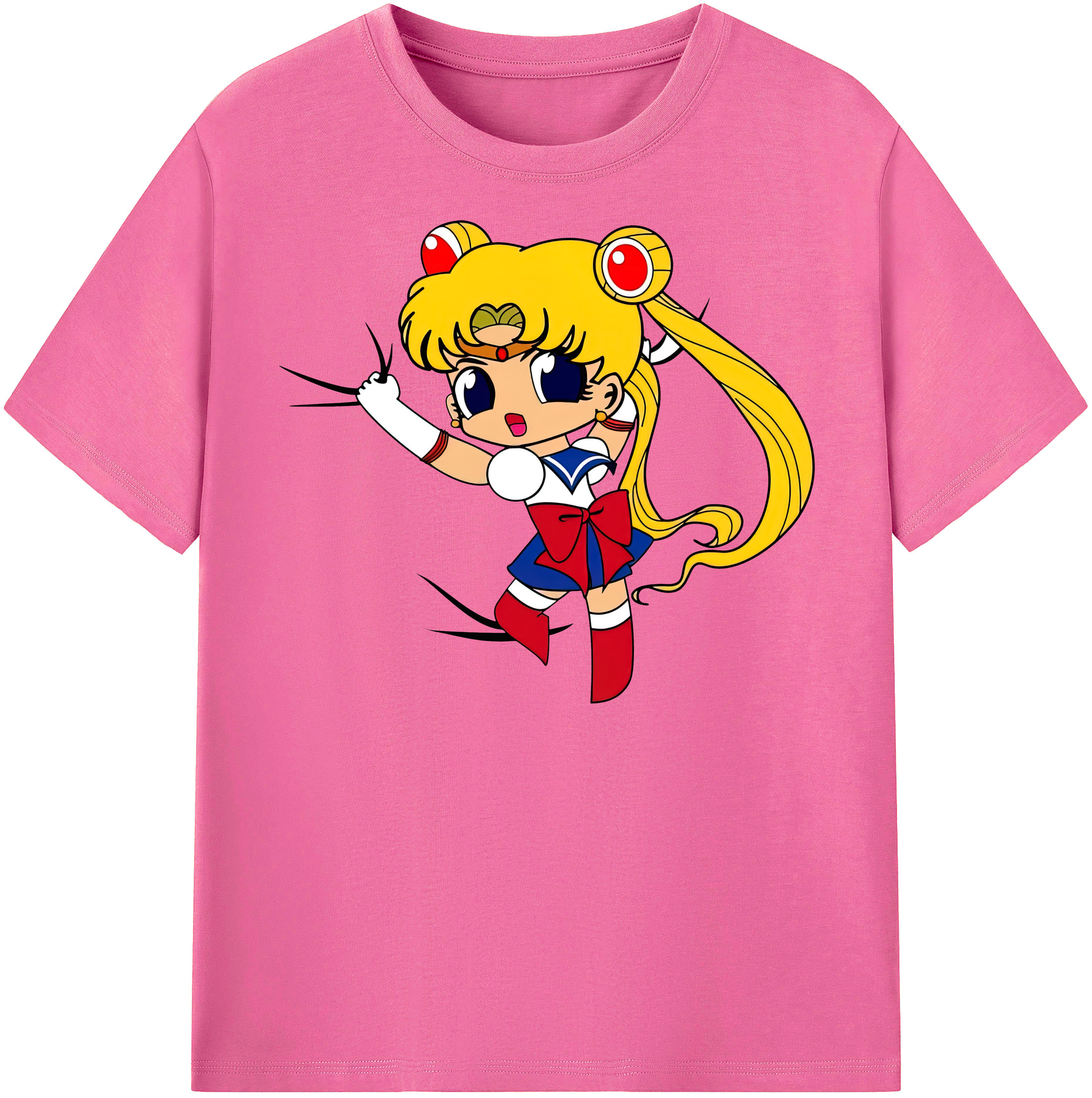 （画像用） 美少女戦士セーラームーン 月野 うさぎ つきの うさぎ Sailor Moon Tsukino Usagi レディースカジュアルプリントTシャツ（綿100％）